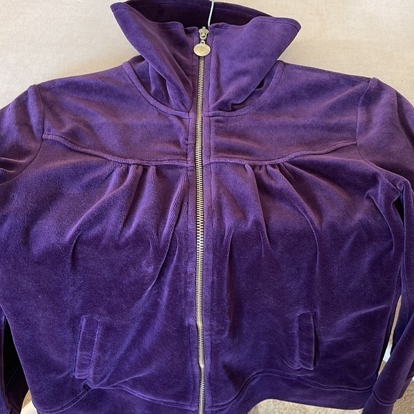 Style & Co. Royal Purple Full Zip Velour Sweat Jacket Sz. MP - Picture 14 of 15